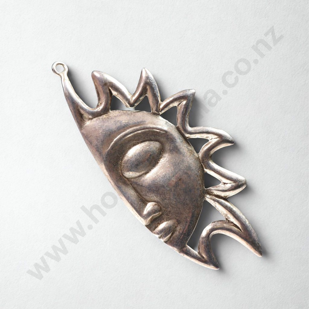 Sterling Silver Half Sun Pendant Image 1++