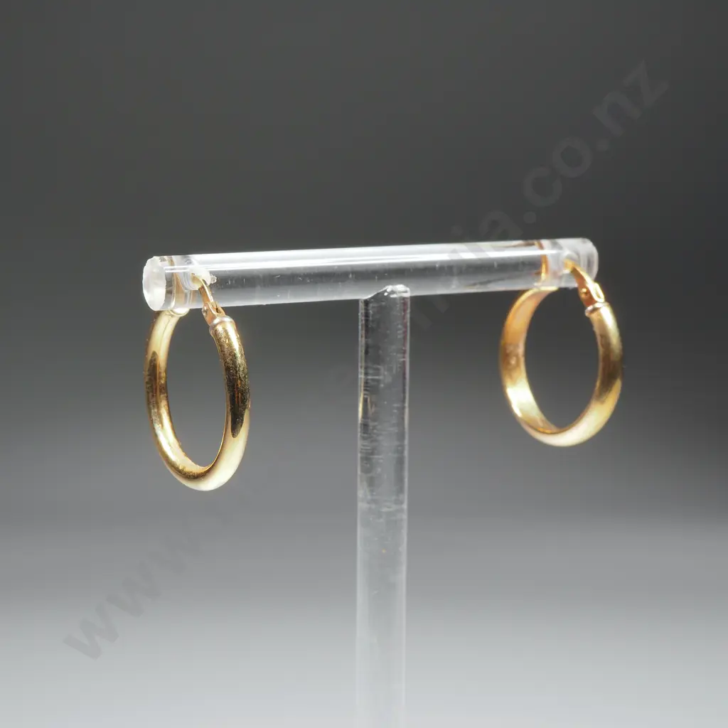 Sterling Silver Rolled Gold Hoop Earrings Image 1++