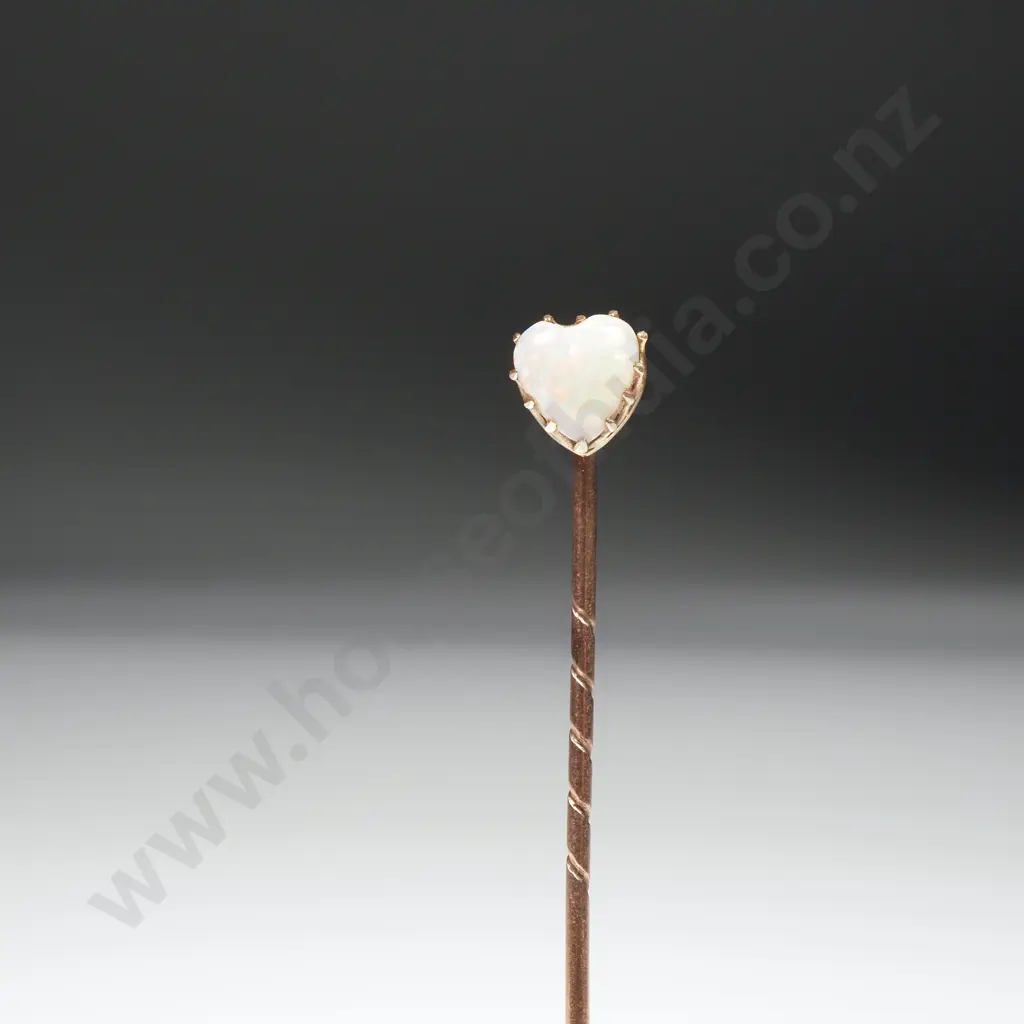 Antique 15ct Gold Heart Opel Stick Pin Image 1++