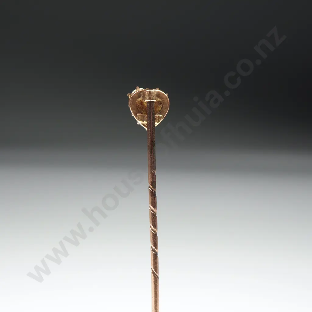 Antique 15ct Gold Heart Opel Stick Pin Image 1++