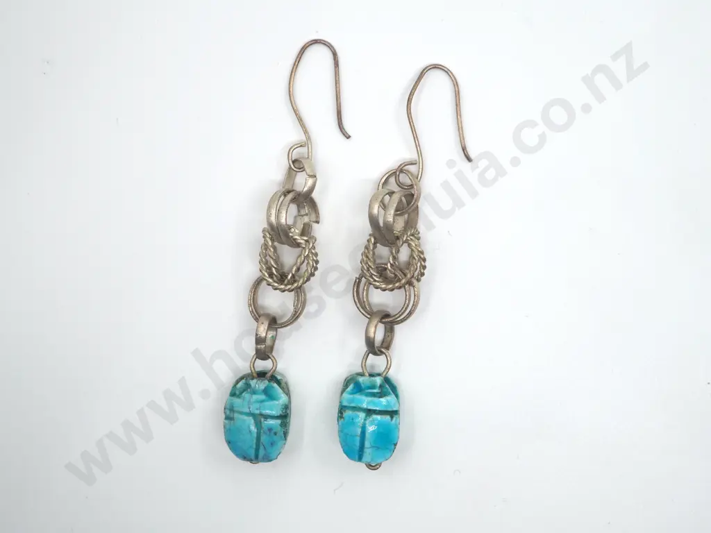 Scarab Egyptian Costume Necklace, Bracelet & Earrings Image 1++