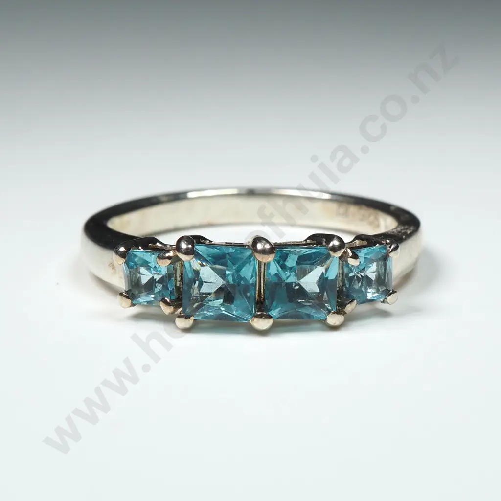 Sterling Silver & Blue Apaptie Ring w Certificate Image 1++