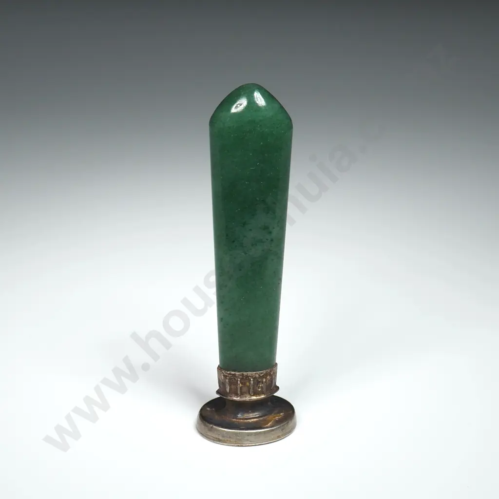 Antique Letter Seal "B" w Green Stone Stemp Image 1++