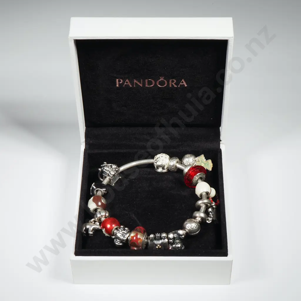 Substantial Sterling Silver Pandora Charm Bracelet Image 1++
