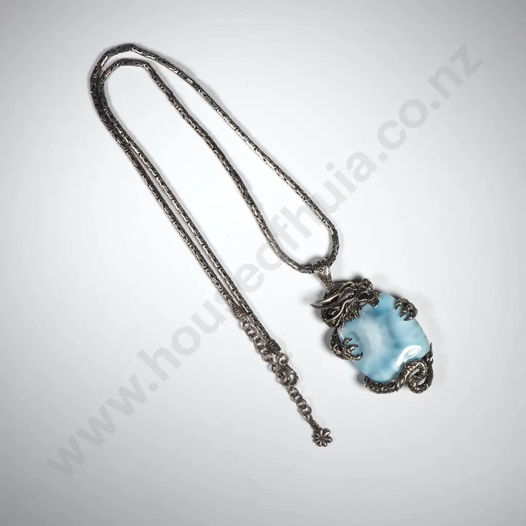 Impressive Sterling SIlver Snake Pendant / Necklace Image 1++