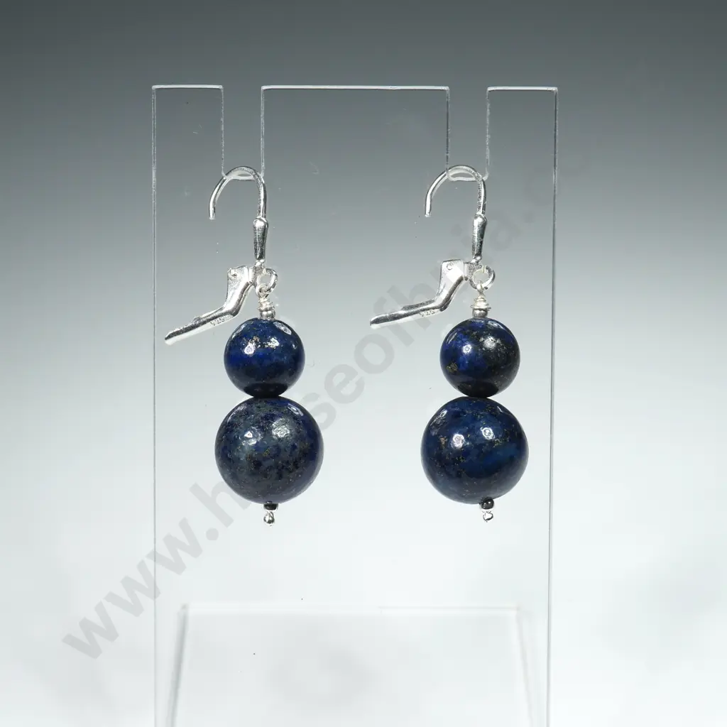 Sterling Silver & Lapis Lazuli Earrings Image 1++