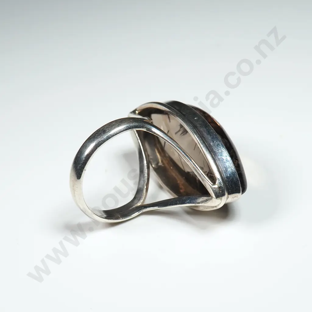 Sterling Silver & Rutilated Quartz Ring Image 1++