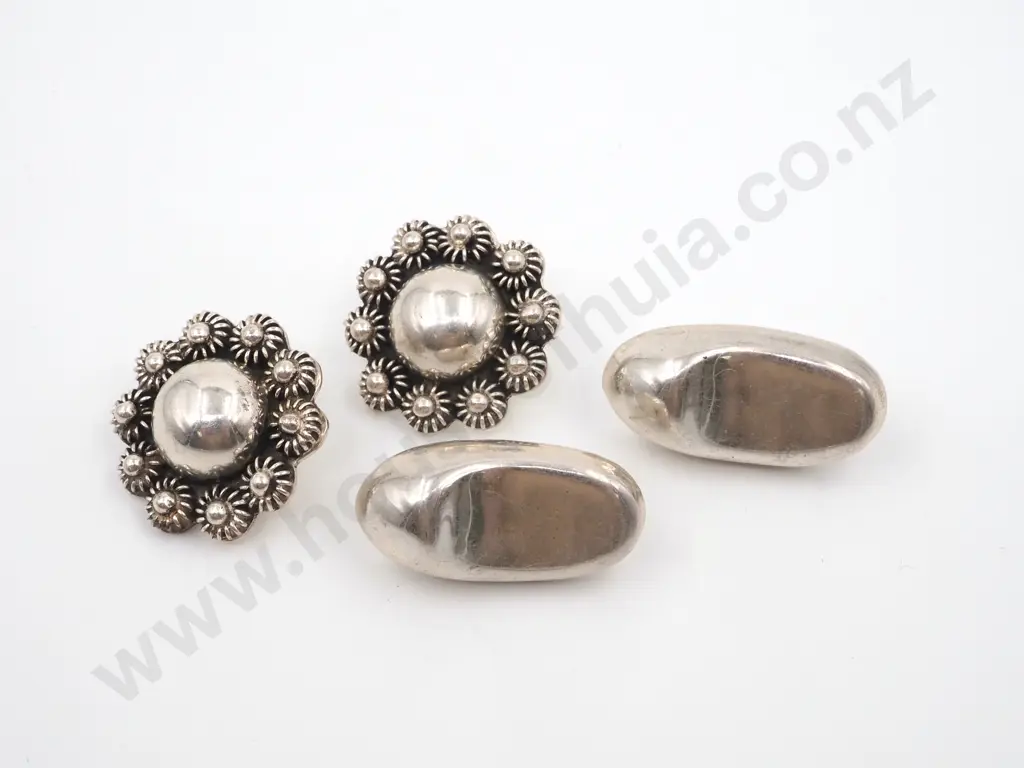 Two Pairs Sterling Silver Earrings Image 1++