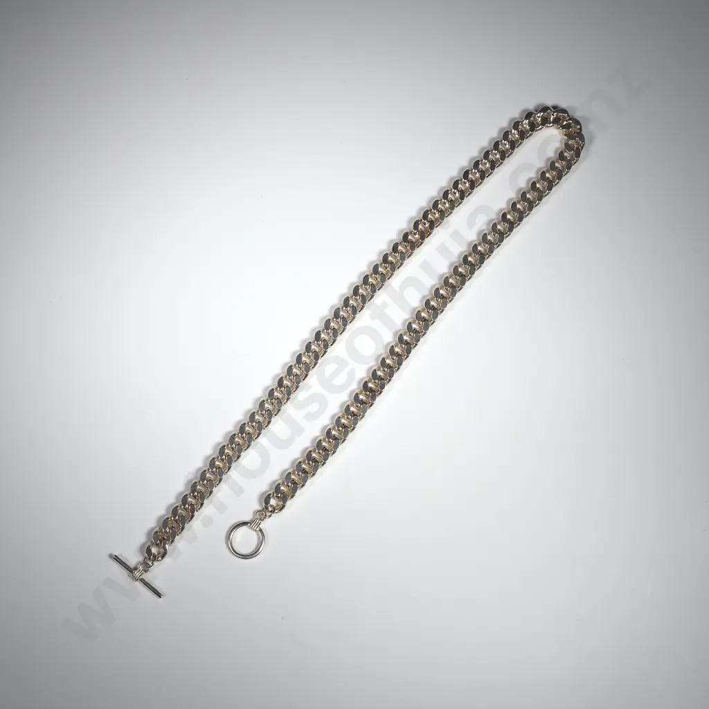 Substantial Sterling Silver Curb Link Necklace Image 1++