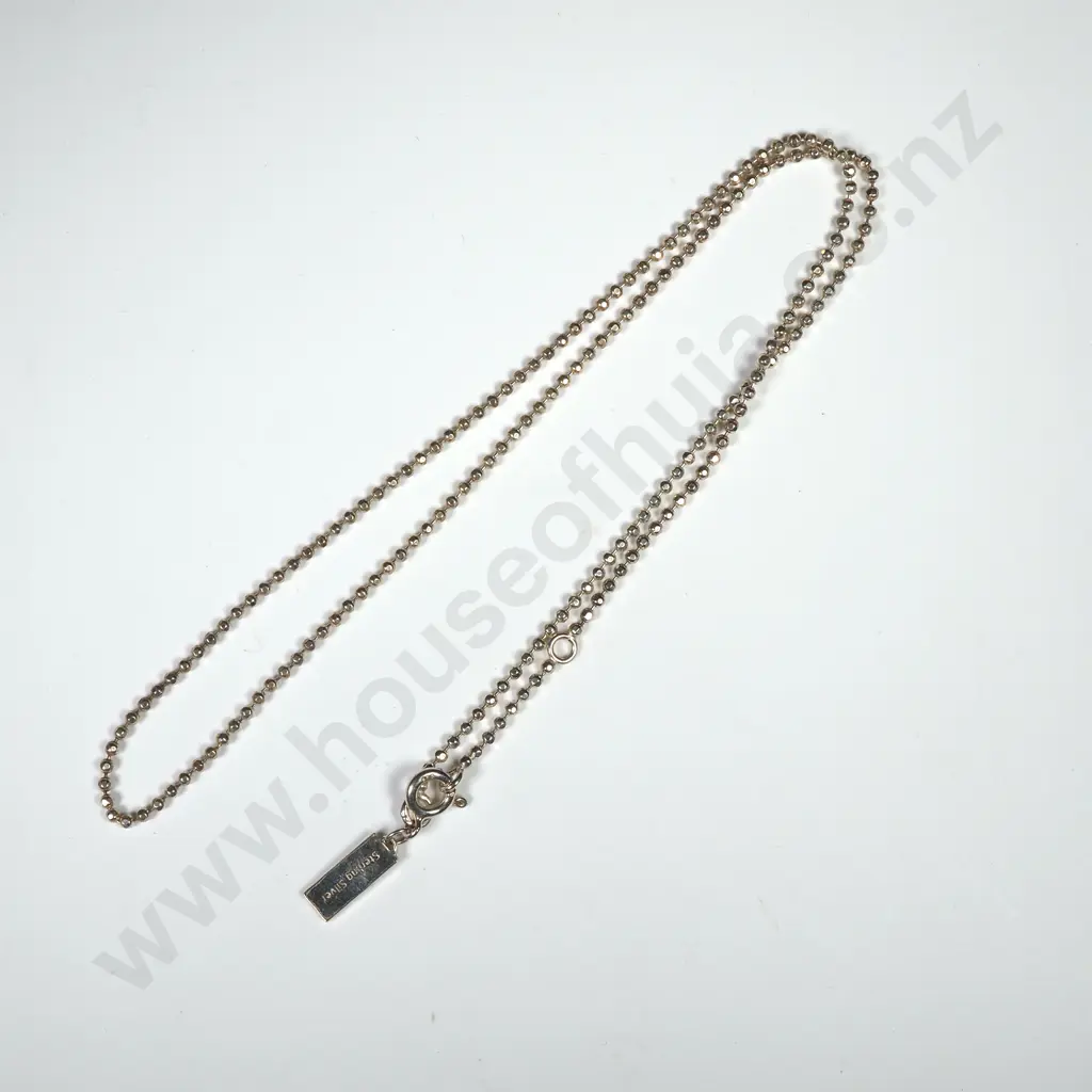 Sterling Silver Fine Ball  Link Necklace Image 1++