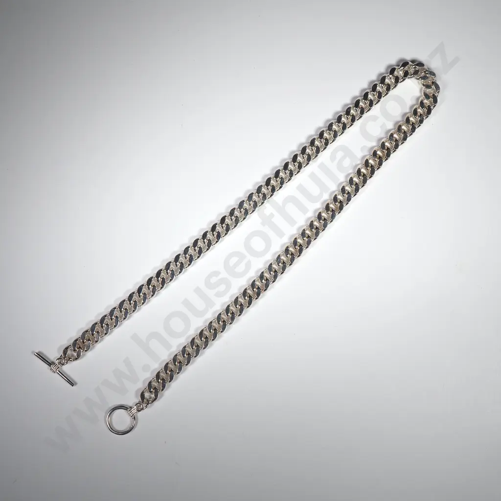 Substantial Sterling Silver Curb Link Necklace Image 1++