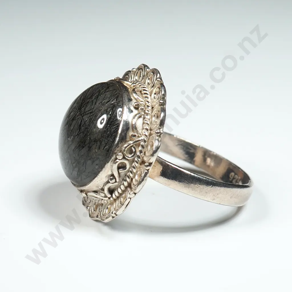 Sterling Silver & Rutilated Quartz Ring Image 1++