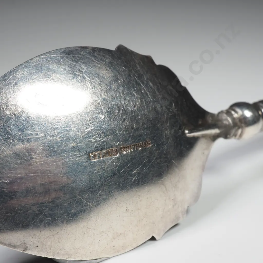 Sterling Silver Greenstone Handled Jam Spoon Image 1++
