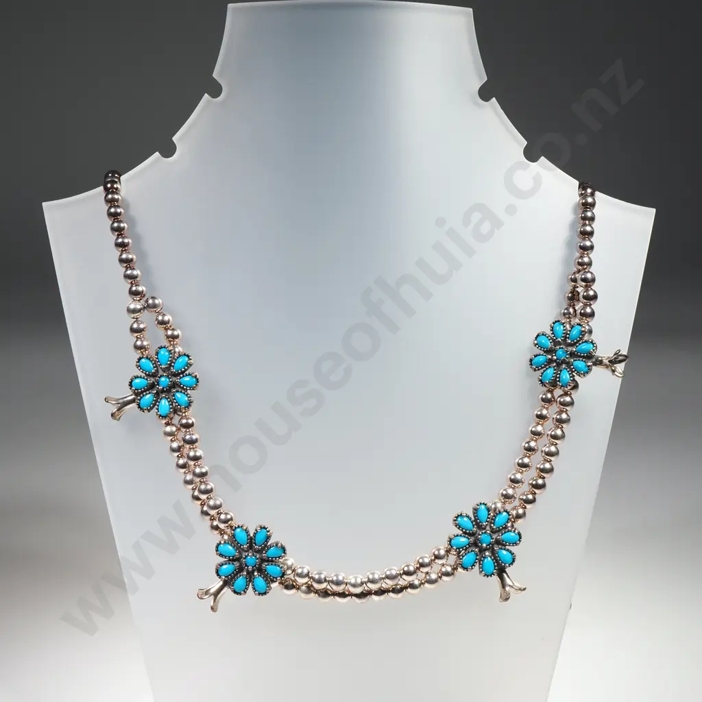 Sterling Silver Turquoise Necklace in Carolyn Pollack Box - As New Image 1++