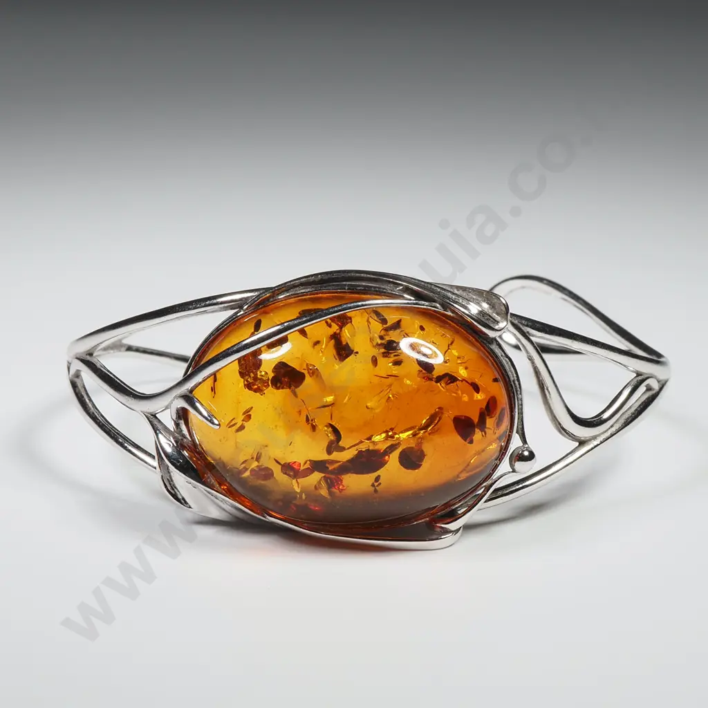 Sterling Silver Amber Bracelet Image 1++