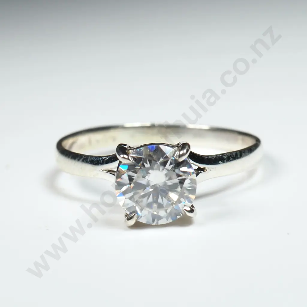 Sterling Silver & Moissonite Ring Image 1++