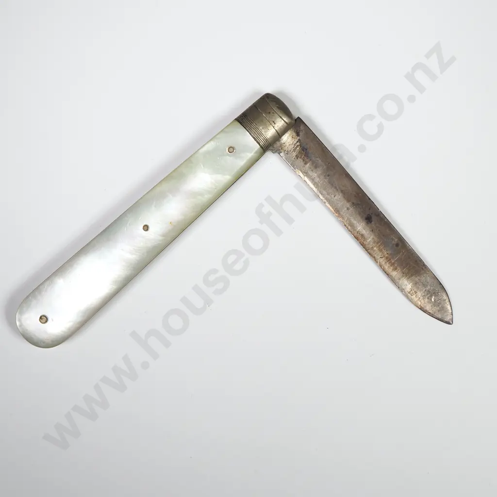 Mother Of Pearl & Sterling Silver Fruit Knife  Image 1++
