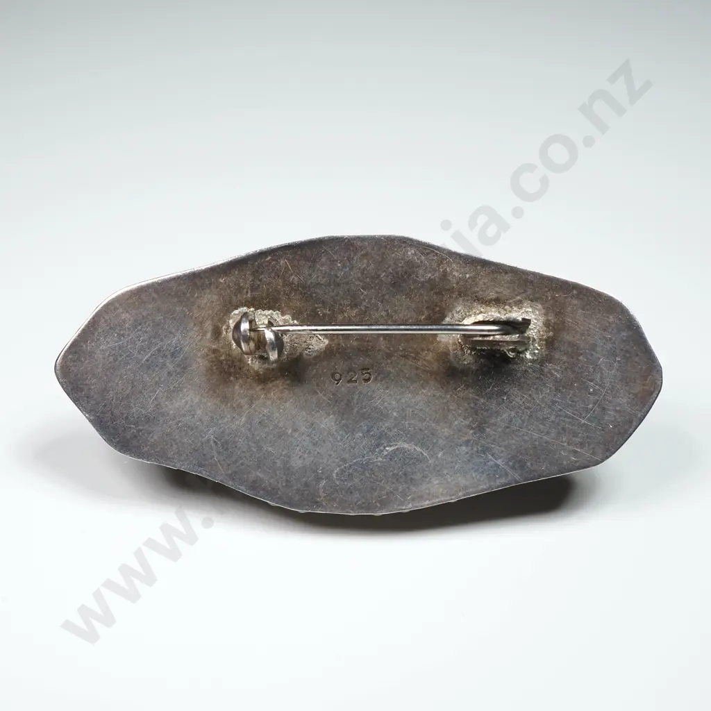 Sterling Silver & Stone Brooch Image 1++