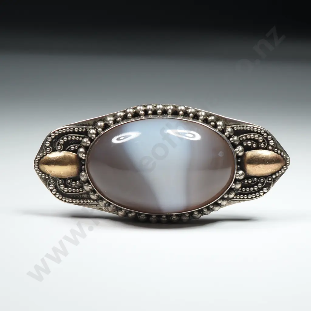 Sterling Silver & Stone Brooch Image 1++