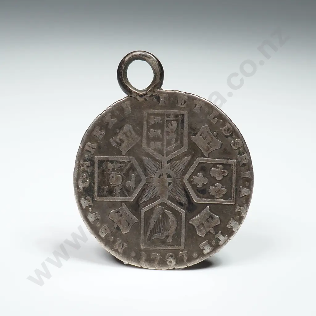 1787 English Shilling Coin Pendant Image 1++
