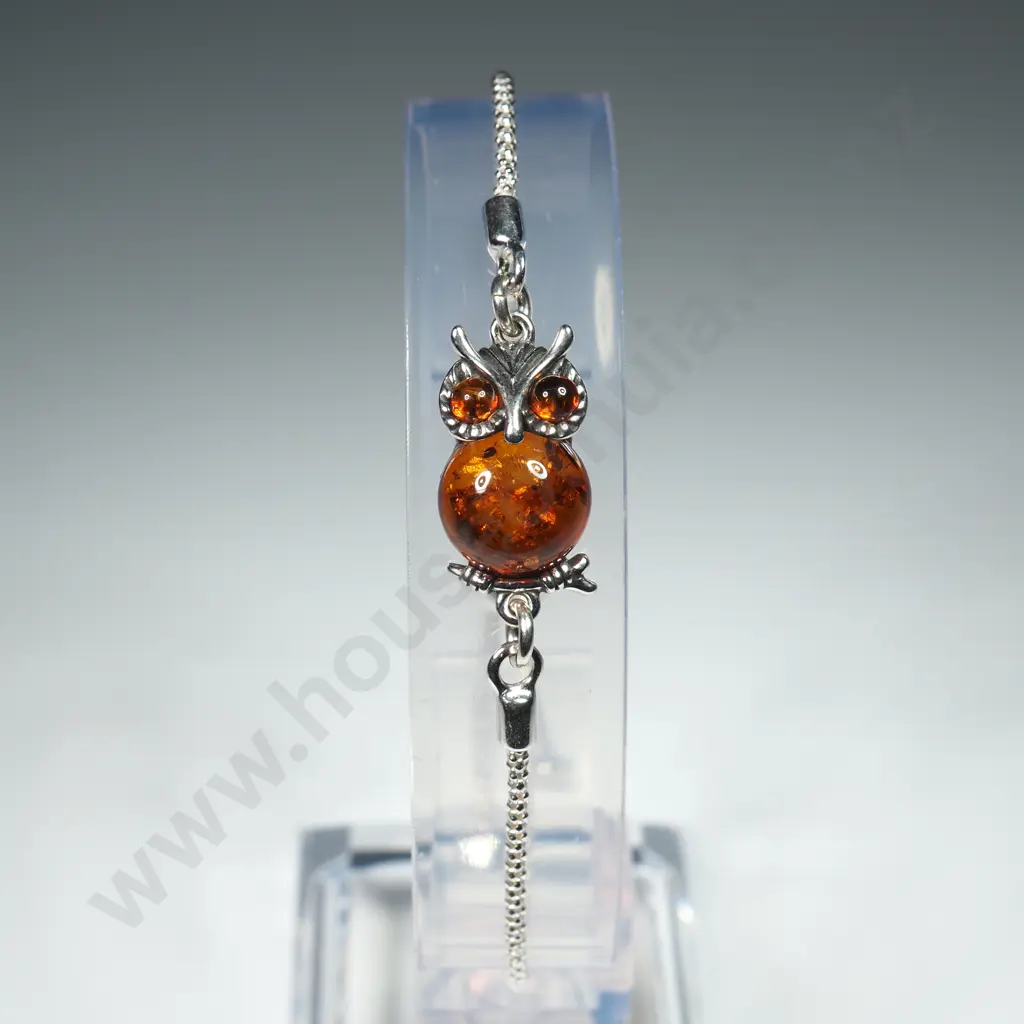 Sterling Silver & Baltic Amber Bracelet Image 1++