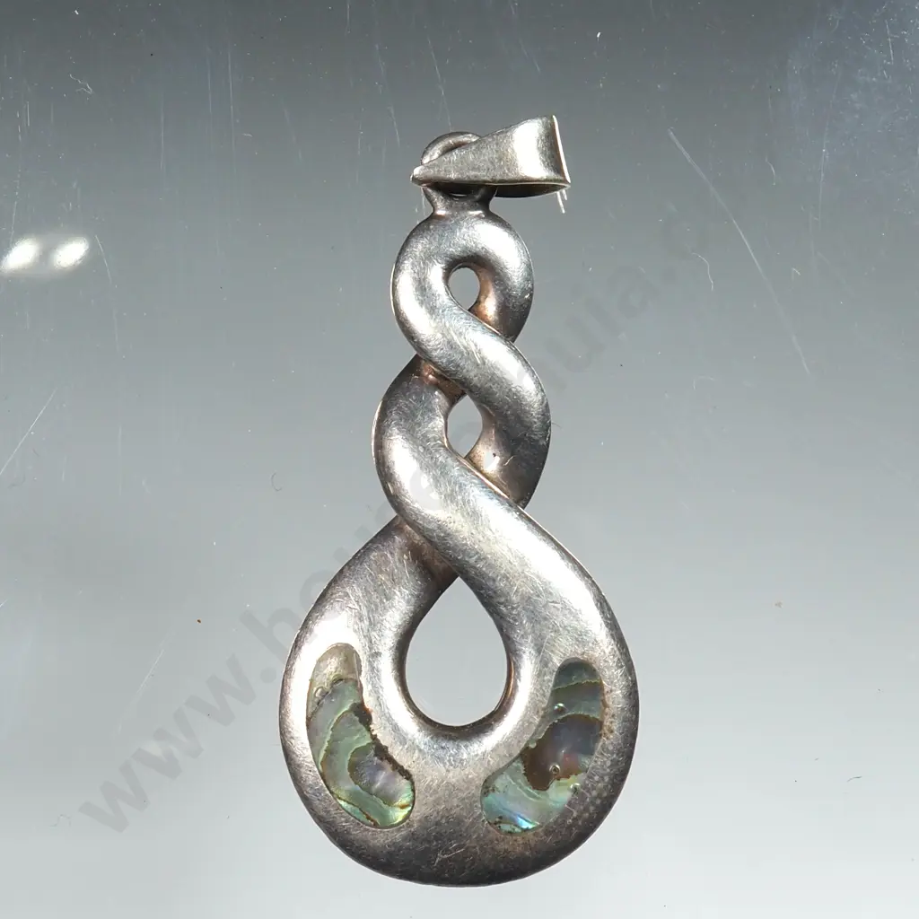 Sterling Silver Paua Twist Pendant Image 1++