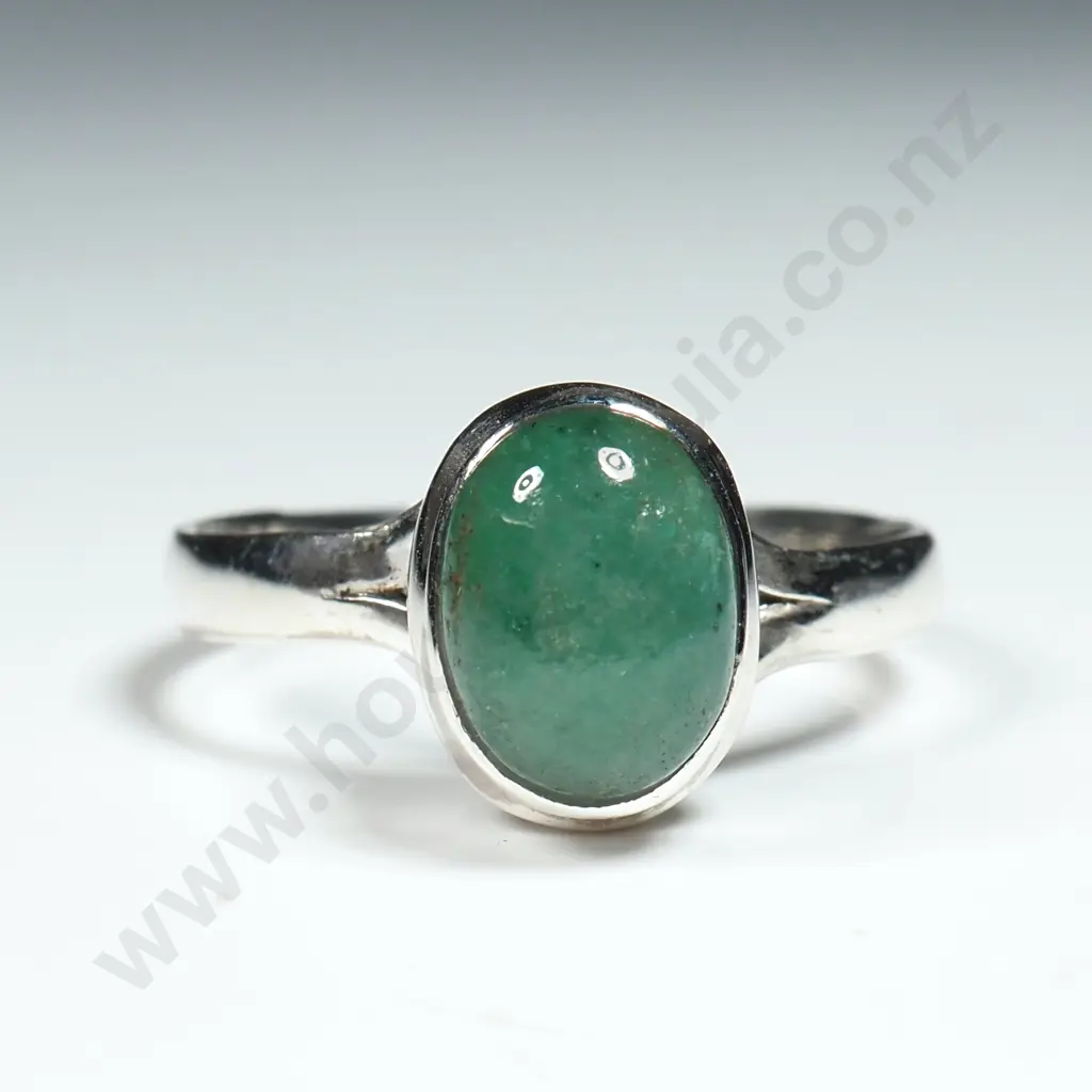 Sterling Silver & Emerald Ring Image 1++