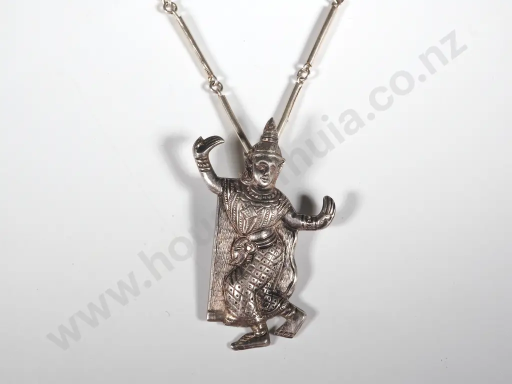 Sterling Silver Chain w Thai Dancer Pendant Image 1++