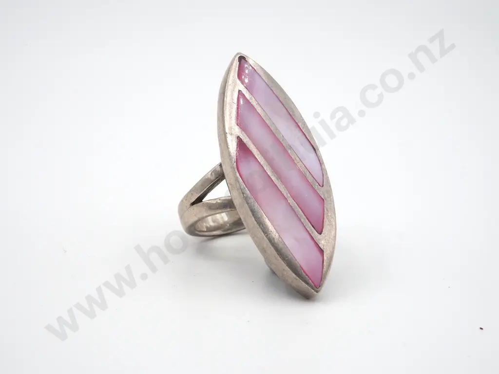 Sterling Silver Pink Set Ring  Image 1++