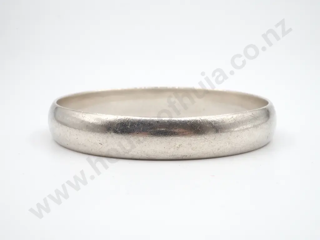 Solid Sterling Silver  Round Bangle Image 1++