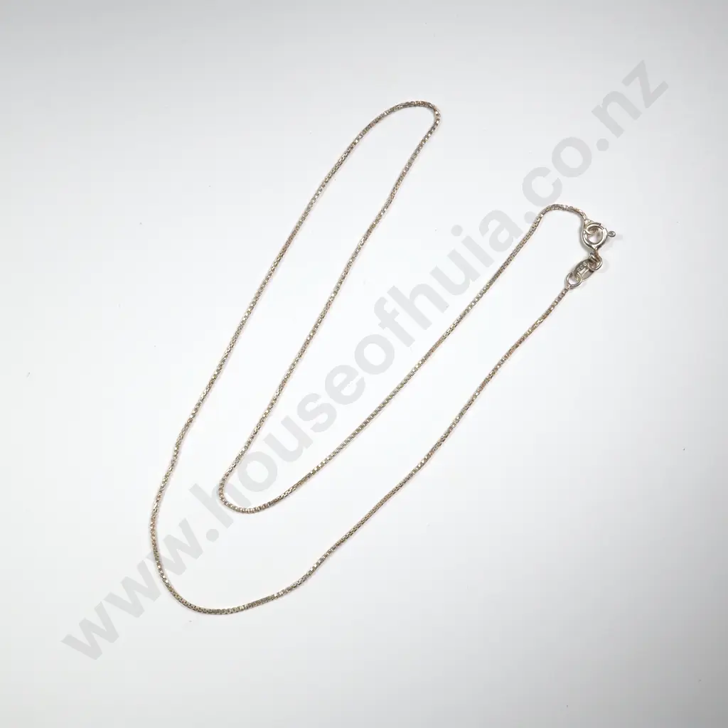 Fine Sterling Silver Box Link Chain Image 1++