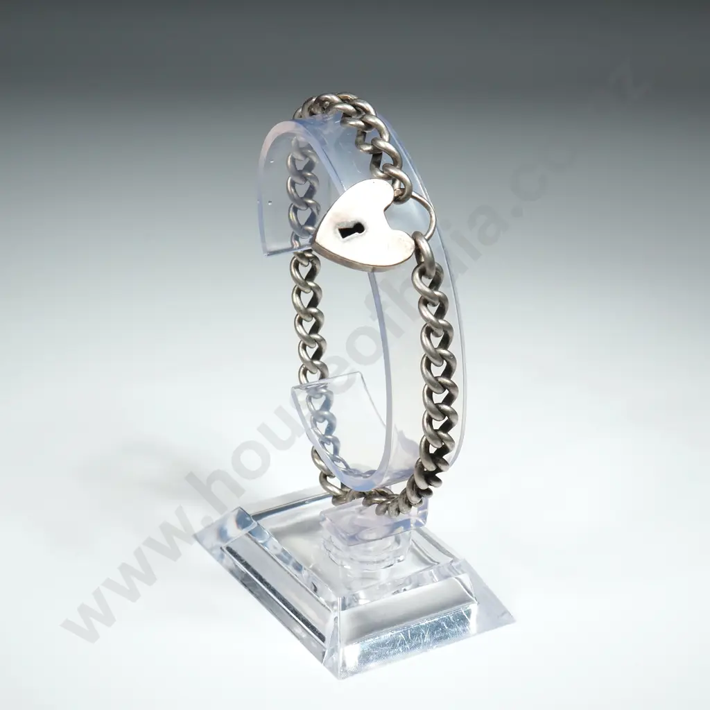 Sterling Silver Padlock Bracelet Image 1++