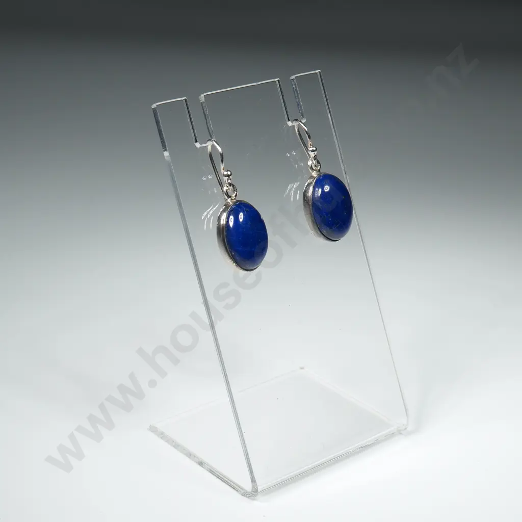 Sterling Silver & Lapis Lazuli Earrings Image 1++