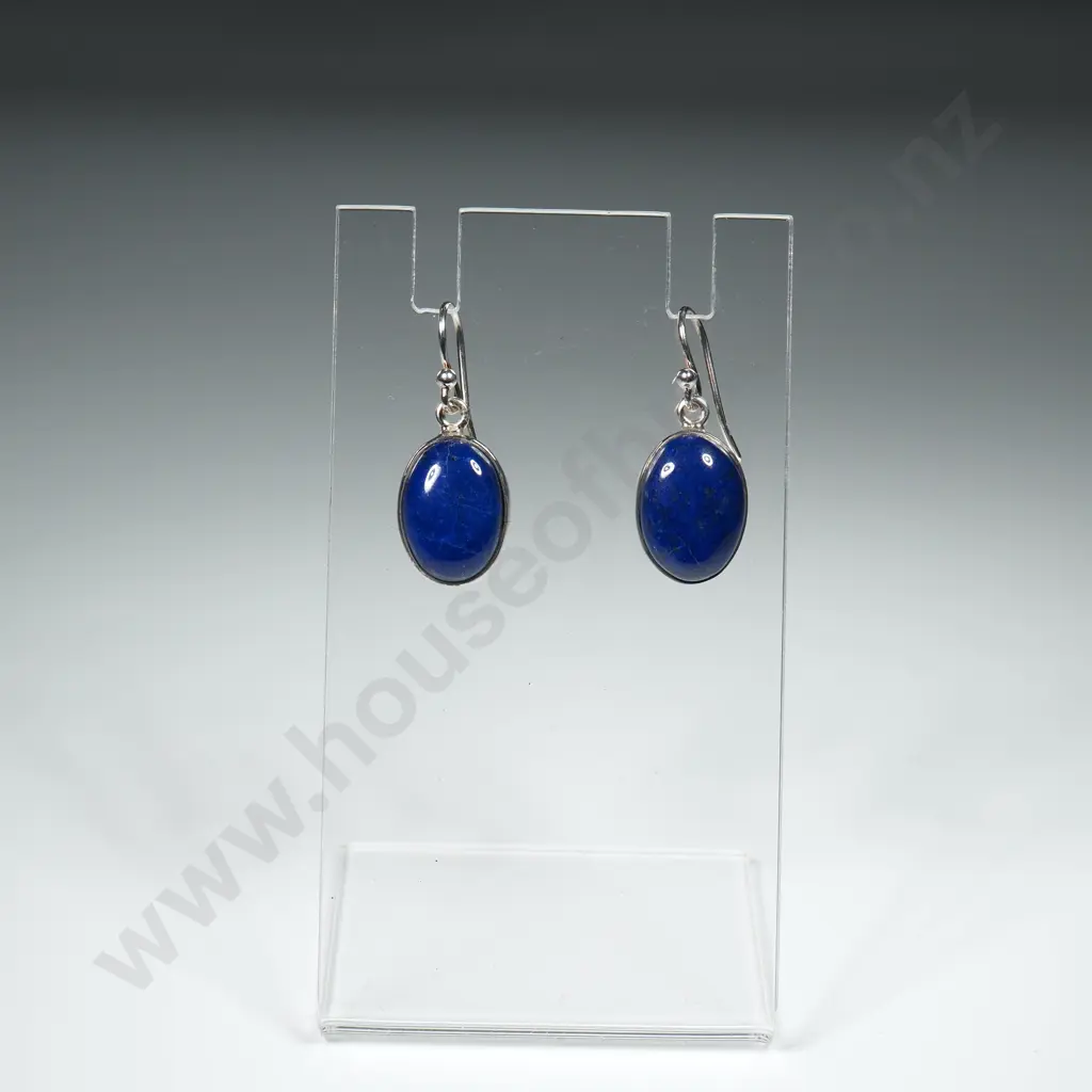 Sterling Silver & Lapis Lazuli Earrings Image 1++