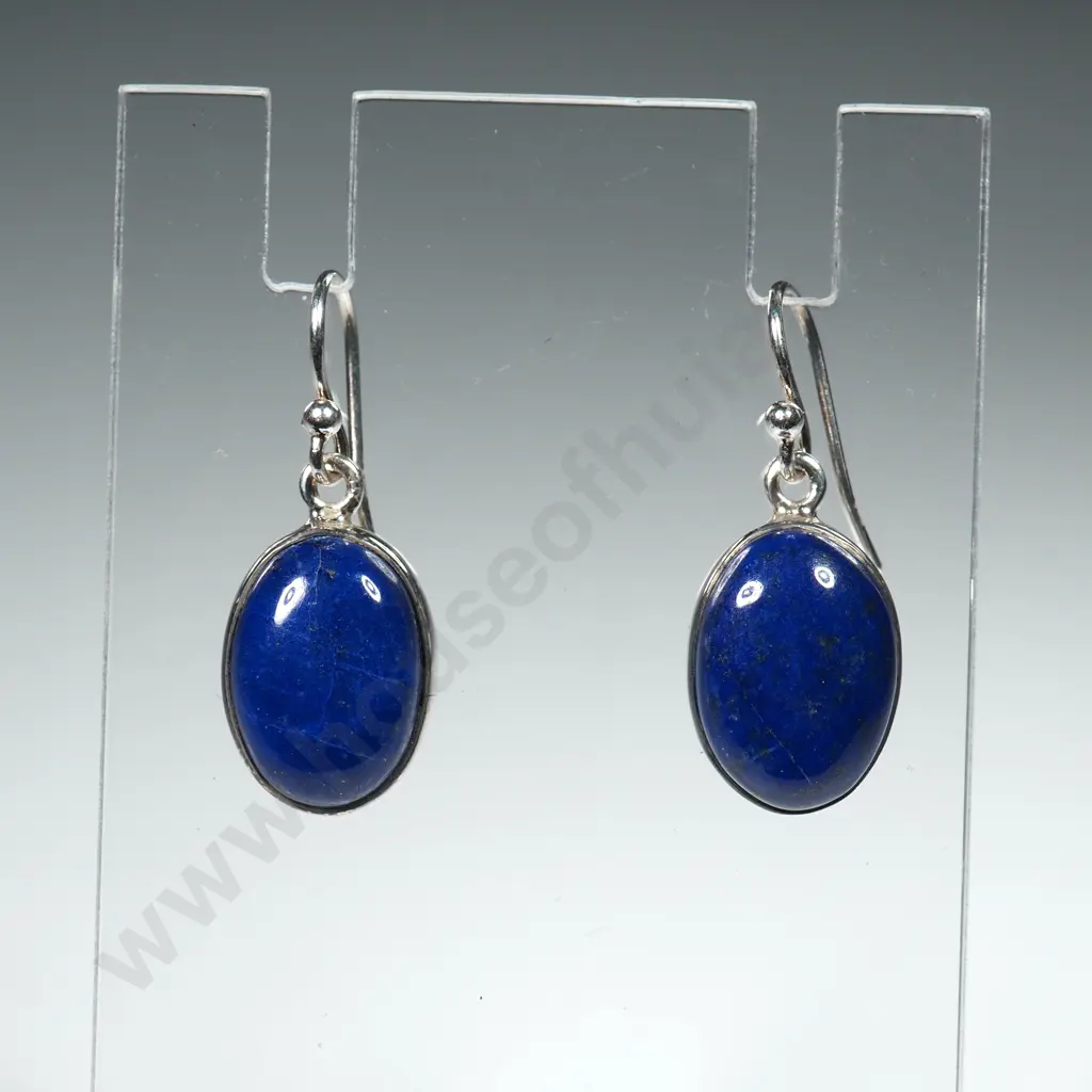 Sterling Silver & Lapis Lazuli Earrings Image 1++