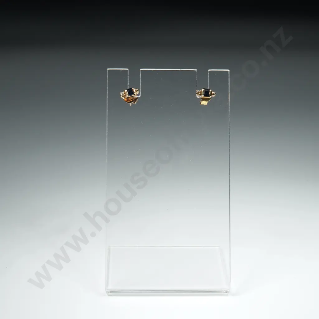 14ct Gold Earrings w Sapphires Image 1++