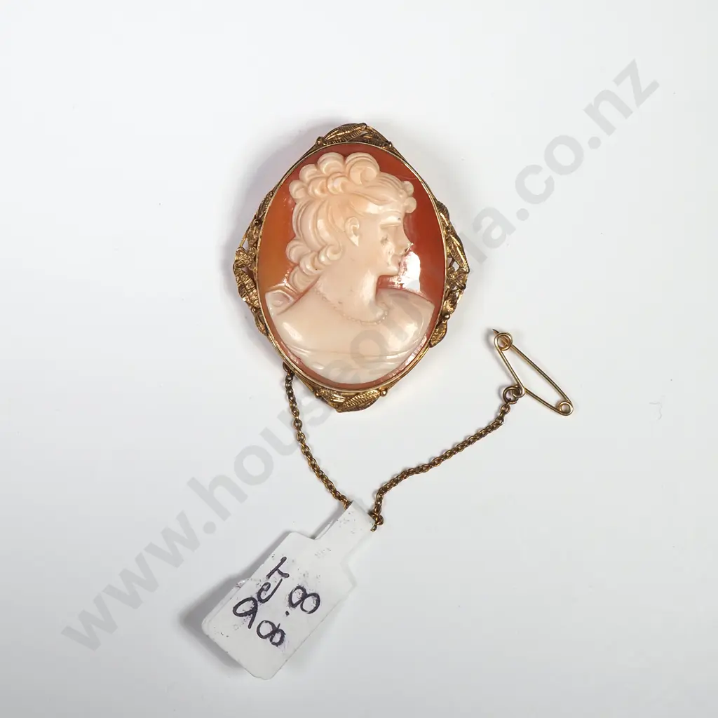 9ct Gold Cameo Brooch Image 1++