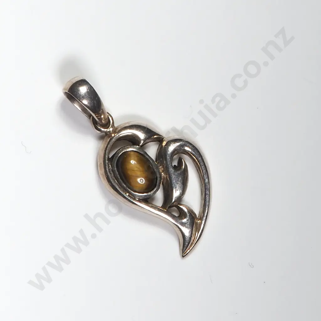 Sterling Silver Tigers Eye Pendant Image 1++