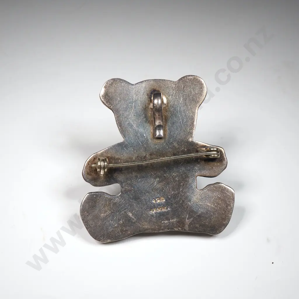 Modern Sterling Silver Teddy Bear Brooch Image 1++