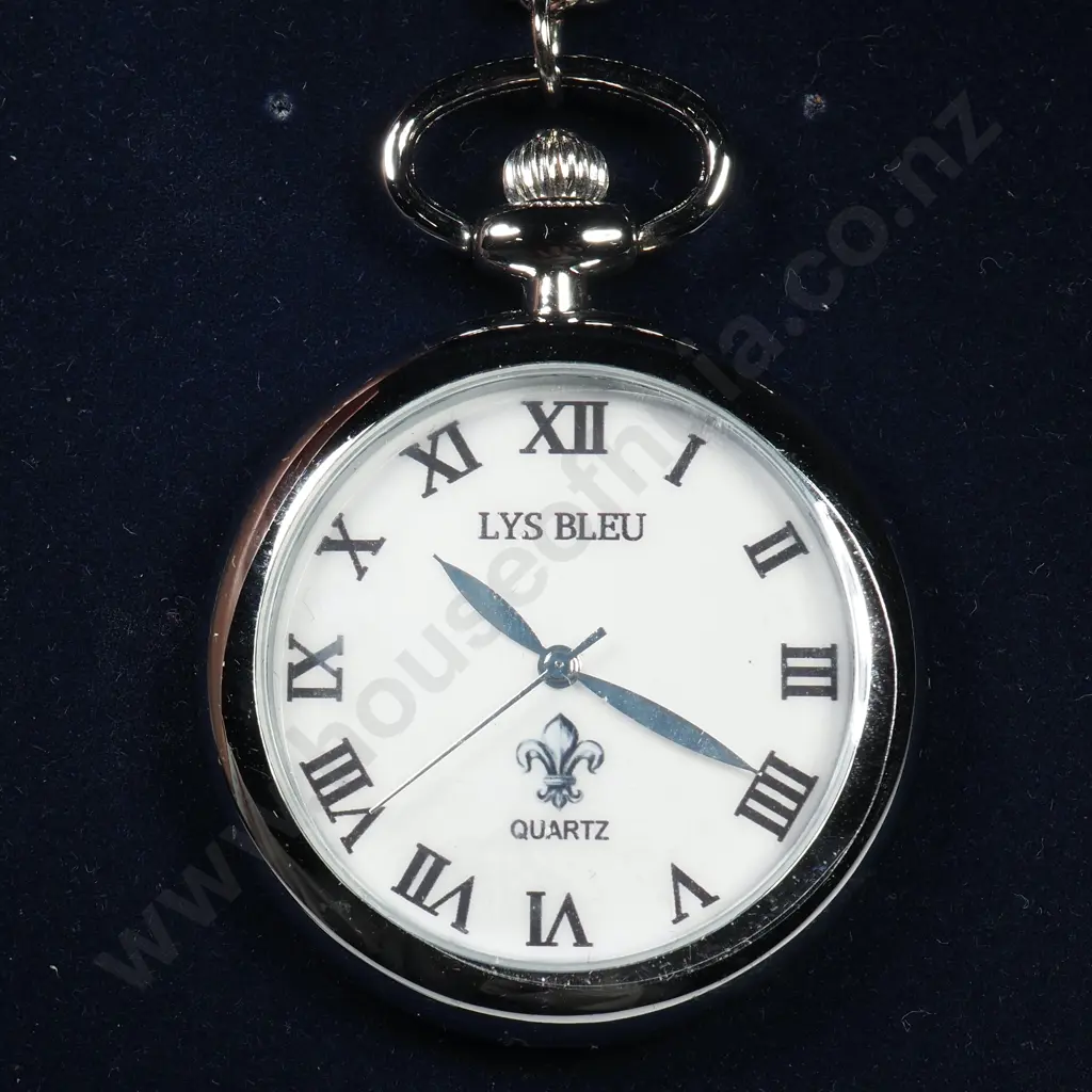 Lys Bleu Pocket Quartz Watch On Chain In Original Box & A Digital Quartz Stainless Steel Mens Wristwatch  Image 1++
