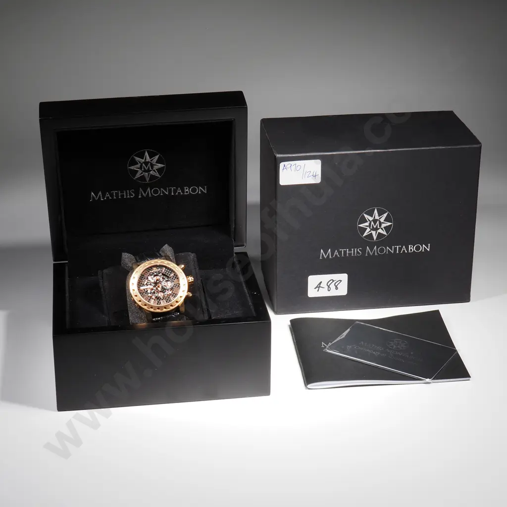 Cased Mathis Montabon Wristwatch w Box & Papers Image 1++