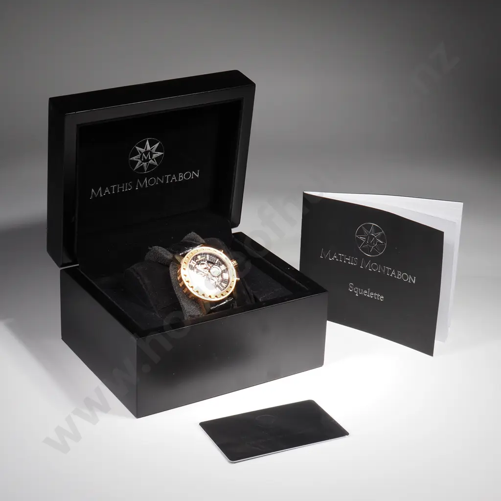 Cased Mathis Montabon Wristwatch w Box & Papers Image 1++