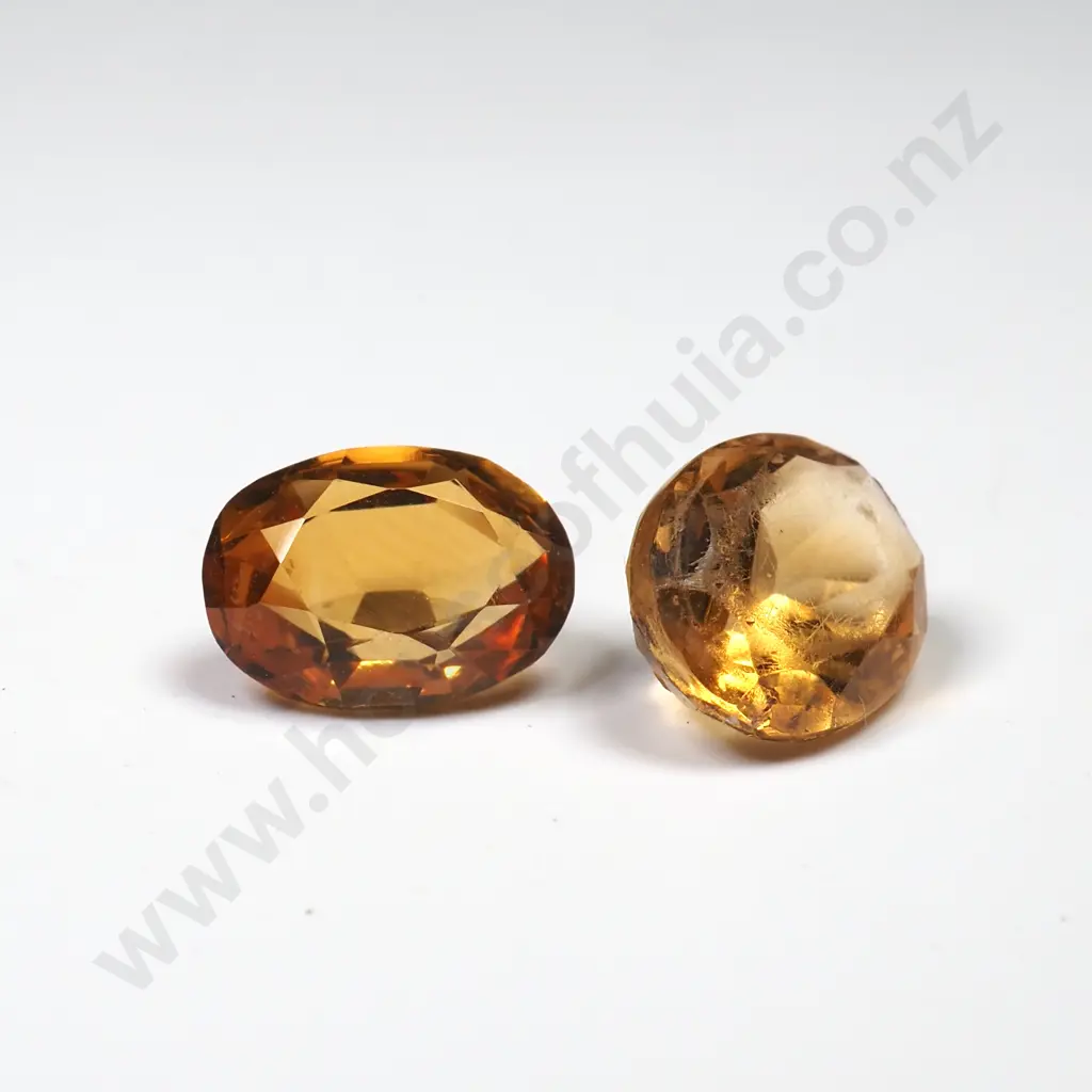 Pair of Cut Orange Stones (Likely Citrine but Untested) Image 1++
