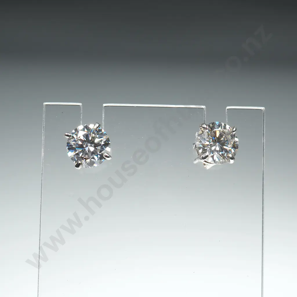 Moissoinite & Sterling Silver Earrings Image 1++