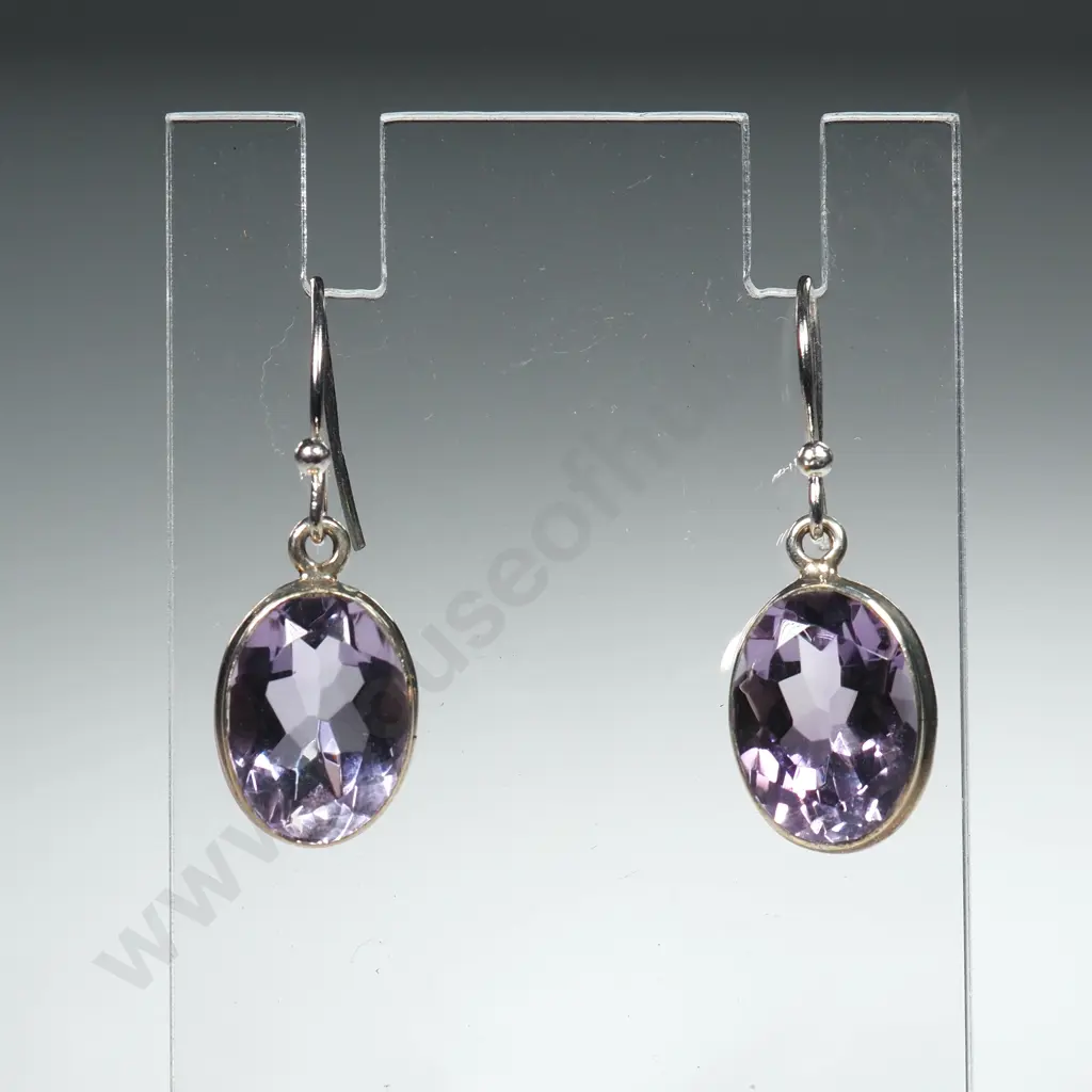 Amethyst Earrings in Sterling Silver Image 1++