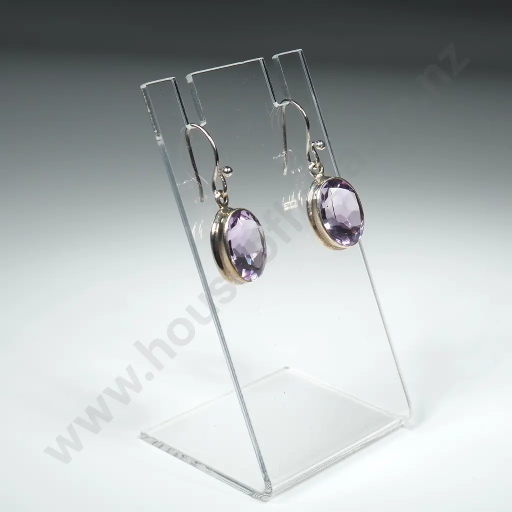 Amethyst Earrings in Sterling Silver Image 1++