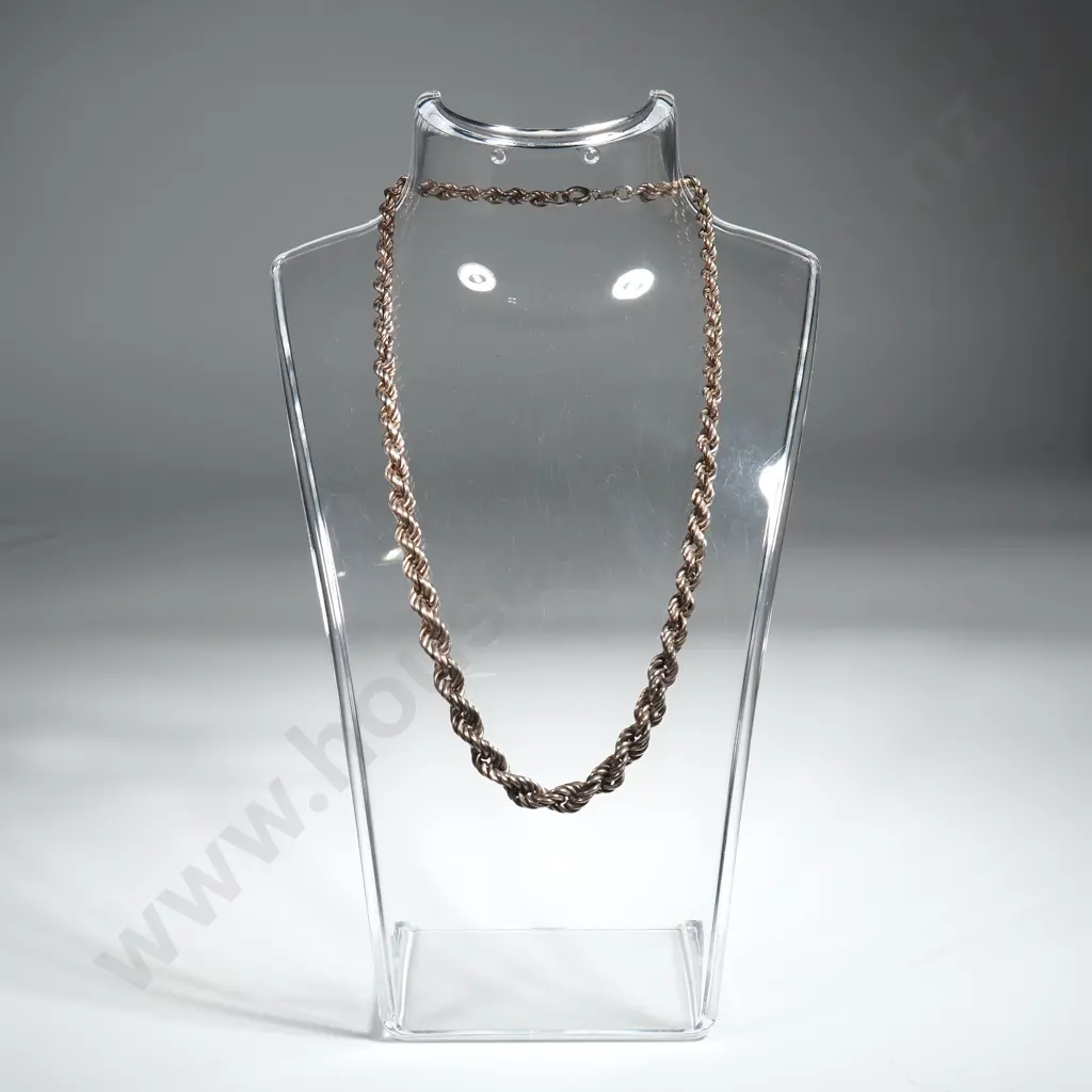 Sterling Silver Rope Twist Link Necklace Image 1++