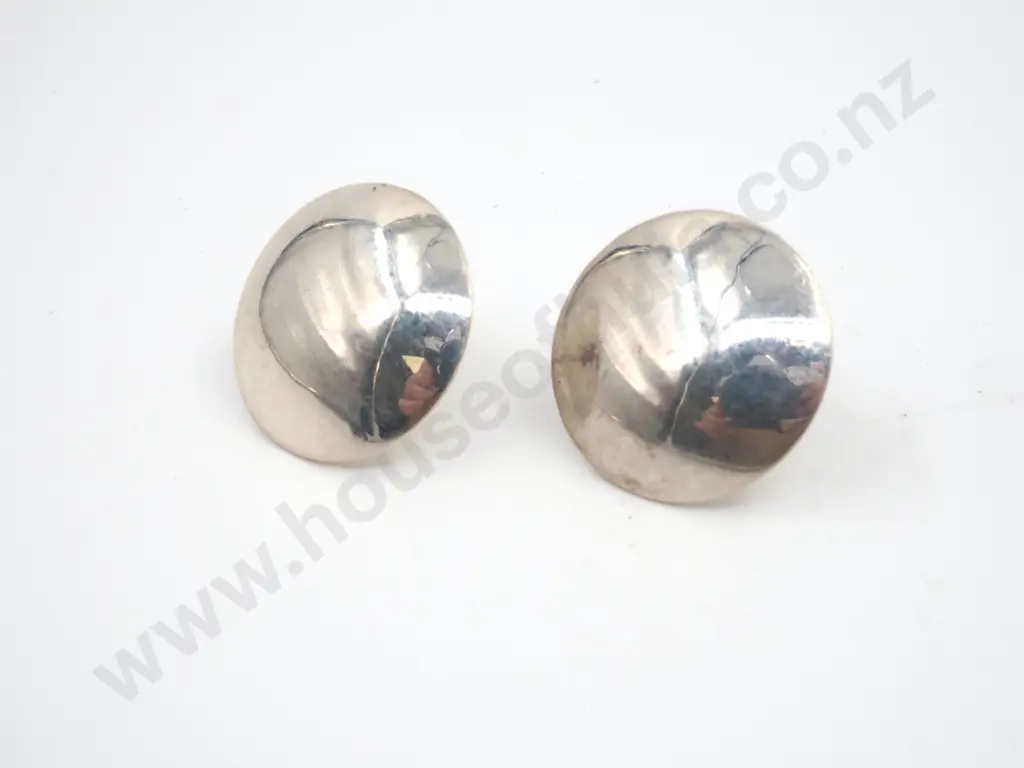Sterling SIlver Domed Earrings  Image 1++