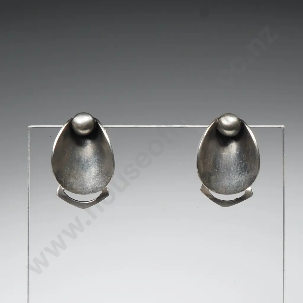 Pair Of Sterling Silver  Clip on Earrings Image 1++
