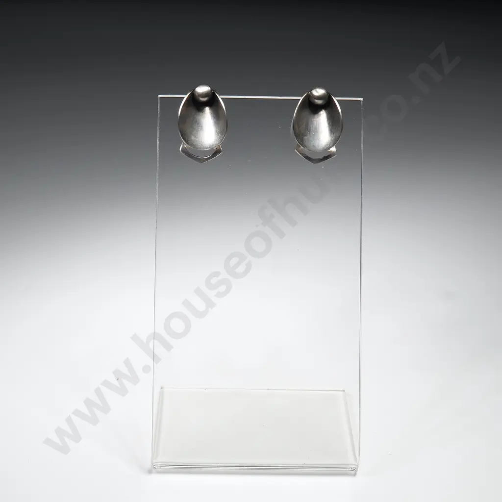 Pair Of Sterling Silver  Clip on Earrings Image 1++